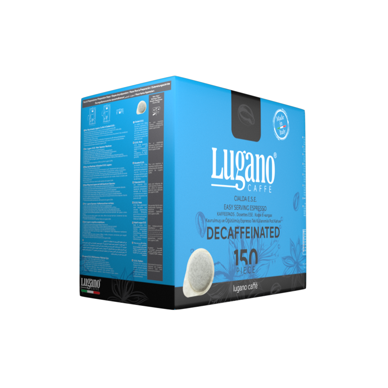 Lugano Caffè Decaffeinated Espresso Pod 150 pcs Value Pack Lugano Caffè Decaffeinated Espresso Pod 150 pcs Value Pack