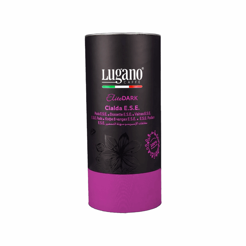 Lugano Caffè Elite Dark Espresso Pod 18 pcs cylinder pack