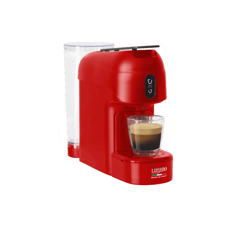 Lugano Elite Mini Espresso Machine Pod & Capsule Compatible Red Color