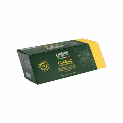 Lugano Caffè Classic Dolce Gusto Capsules 10 pcs diamond shaped pack front right side