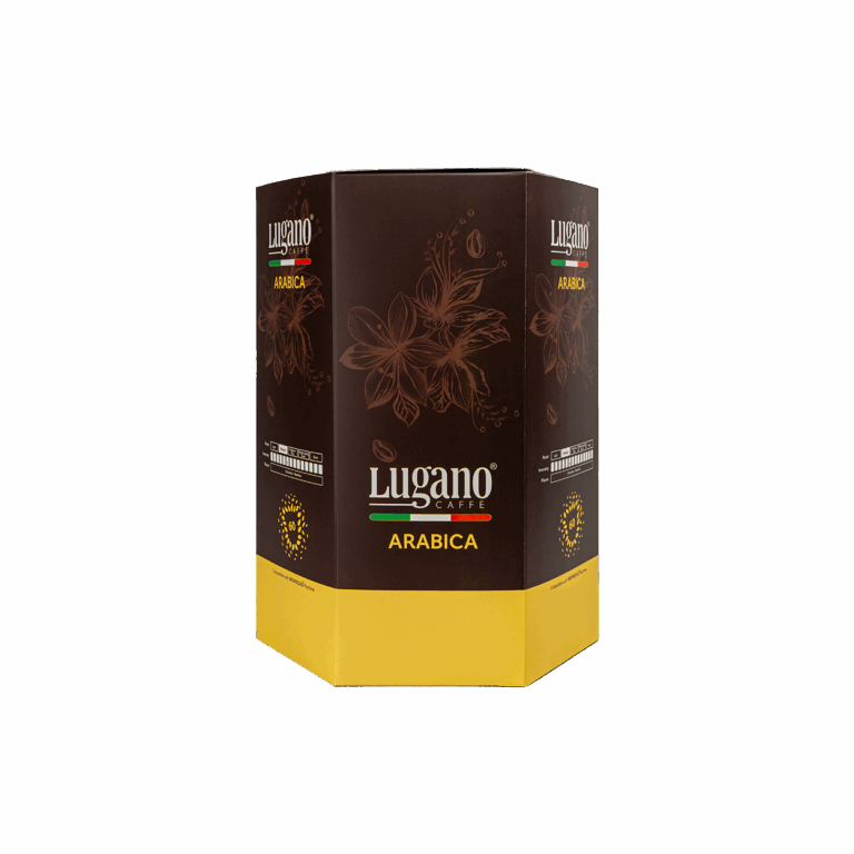 Lugano Caffè Arabica Espresso Capsule Hexagonal Saving Pack 60 Pcs front side