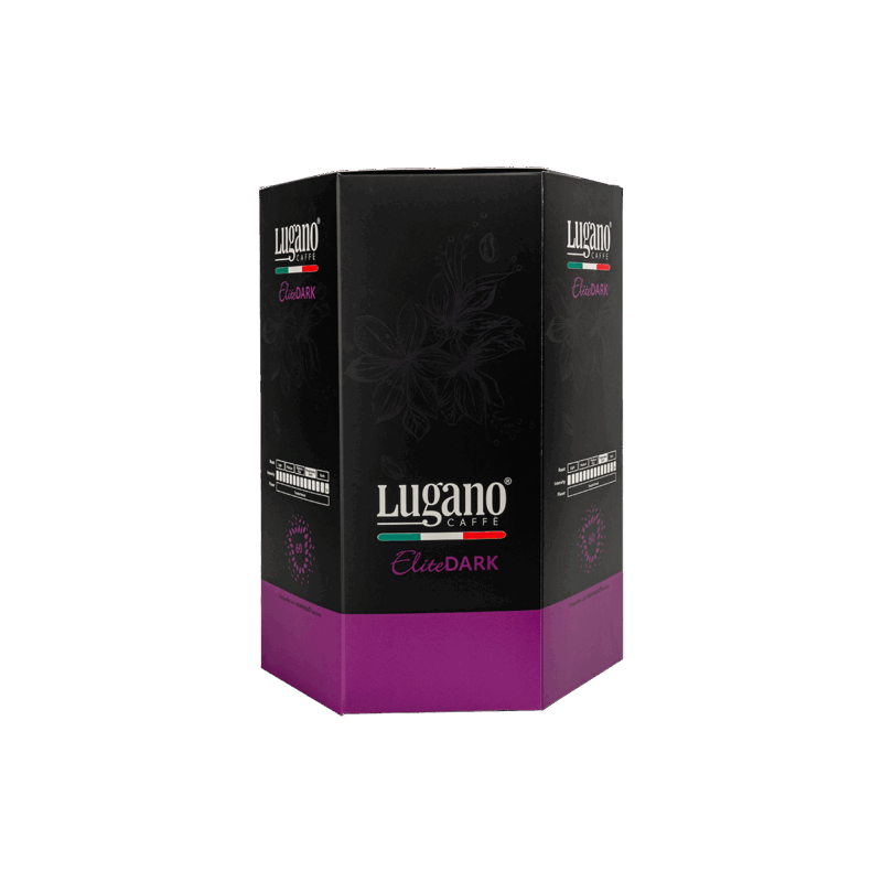 Lugano Caffè Elite Dark Espresso Capsule Hexagonal Saving Pack 60 Pcs front