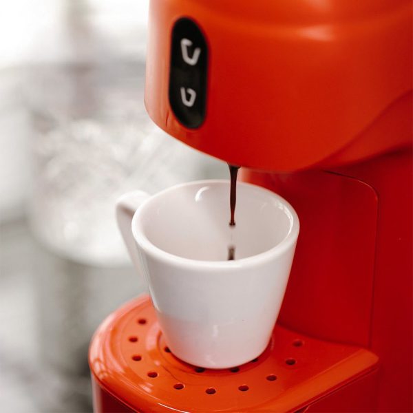 Elite Mini Espresso Capsule & Pod Machine Red Color Cup Holder and Empty Tray
