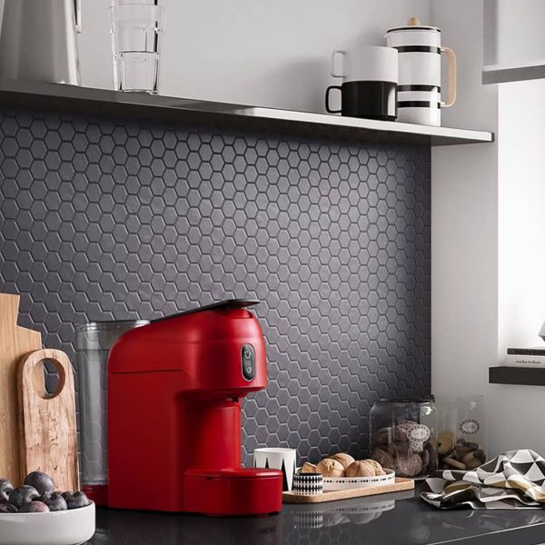 Elite Mini Espresso Capsule Machine Red Color in an Elite Kitchen