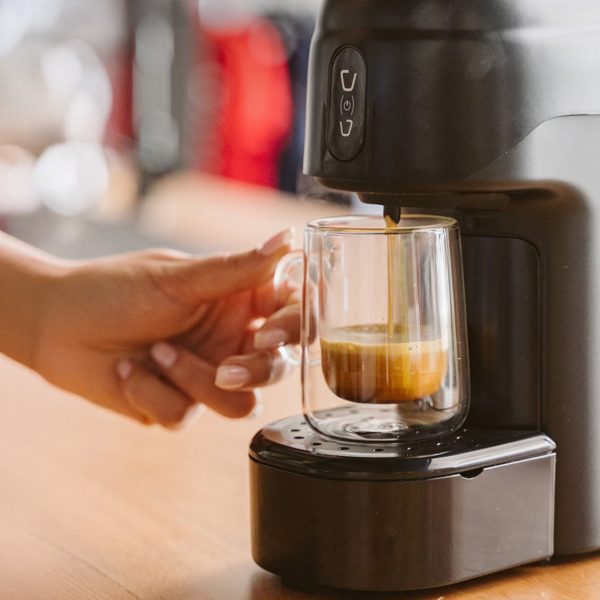 Elite Mini Espresso Pod Machine Black Color Cup Holder and Empty Tray