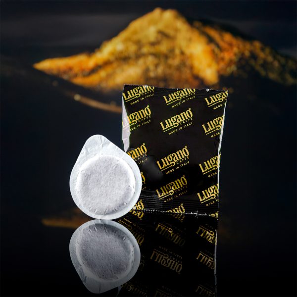 Lugano Caffè Elite Arabica Espresso Pod with its Aluminum Foil